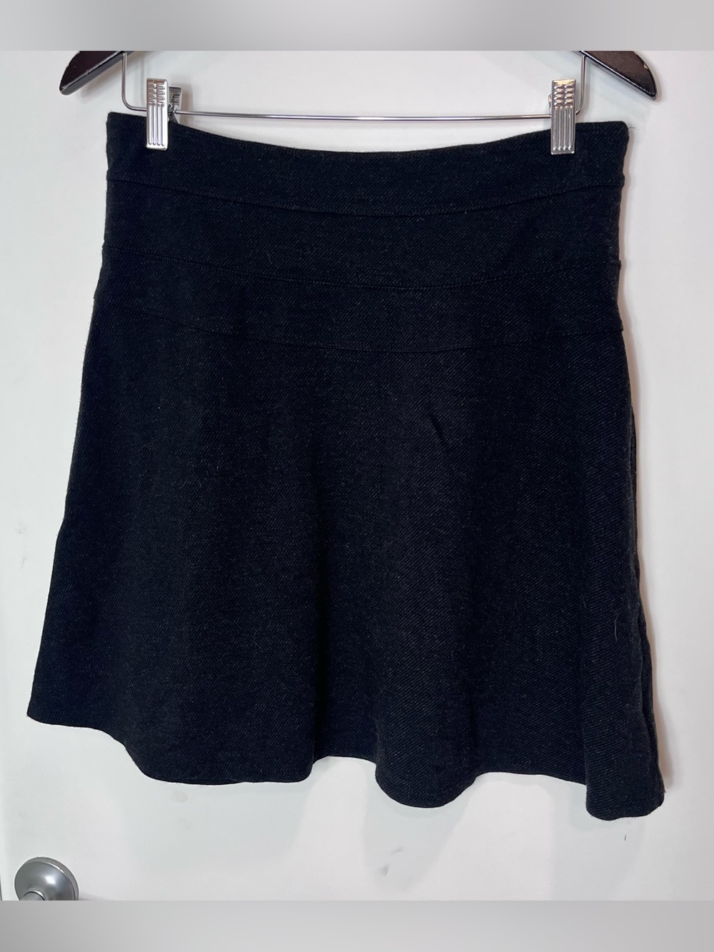 Athleta Womens 8T Black Ponte Twill Fit and Flare A Line Skirt Tall Athletic